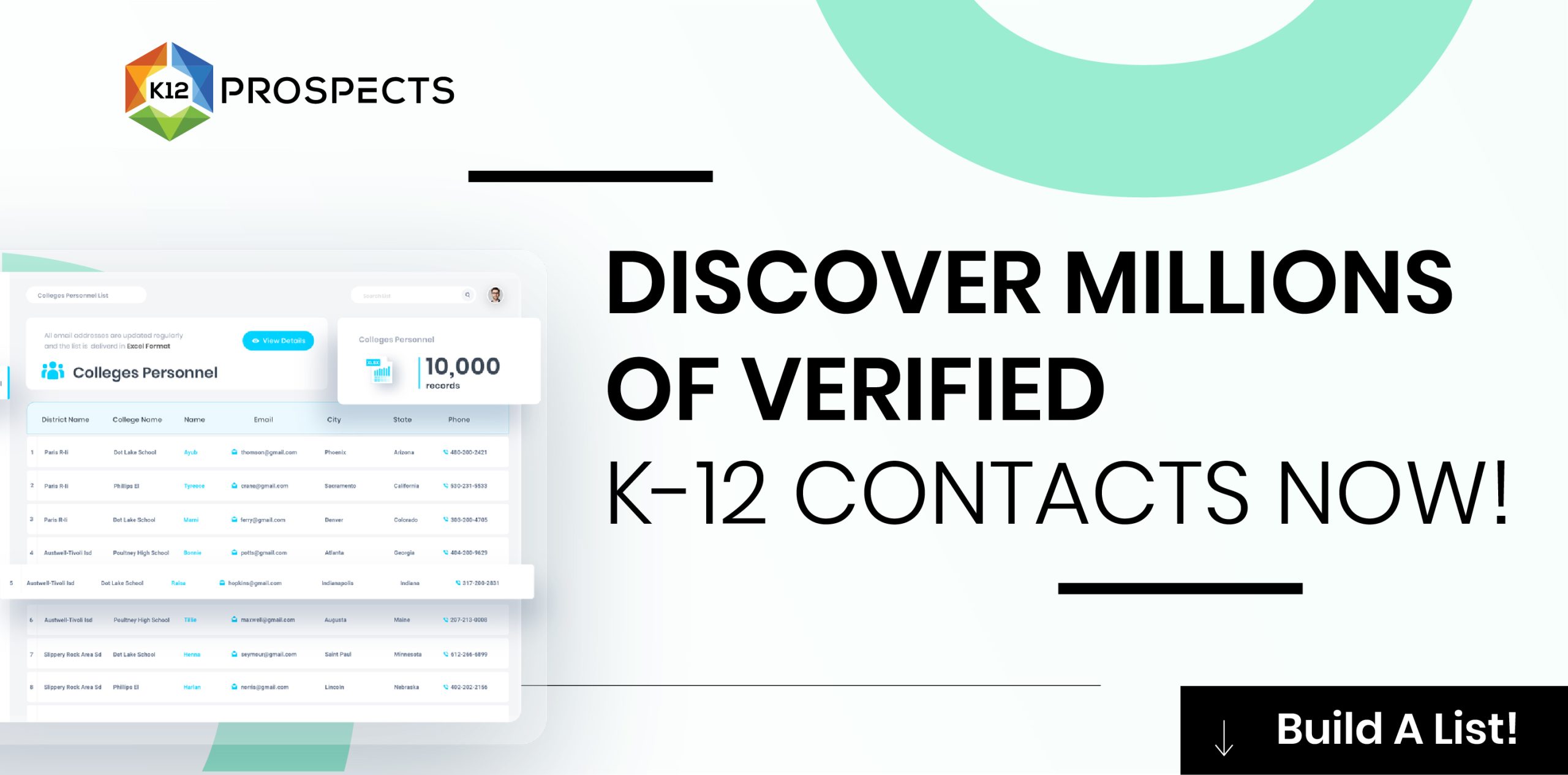 K12 Prospects - register for access to over 5 million verified K-12 school contacts